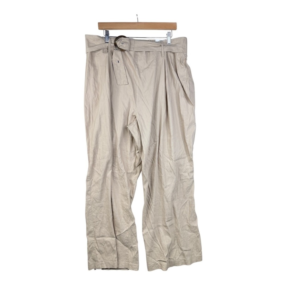 New INC International Concepts Linen Blend Wide Leg High Rise Pants size XXL